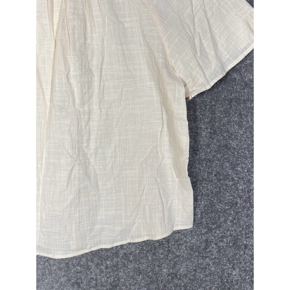 Falls Creek Short Sleeve Woven Pintuck Ruffle Pleated Top Womens Size Medium NWT - Picture 12 of 15
